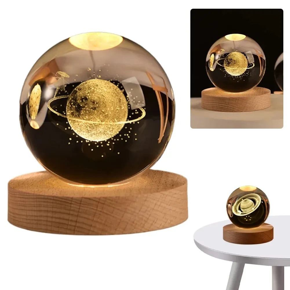 Lampara Esfera 3d De Cristal
